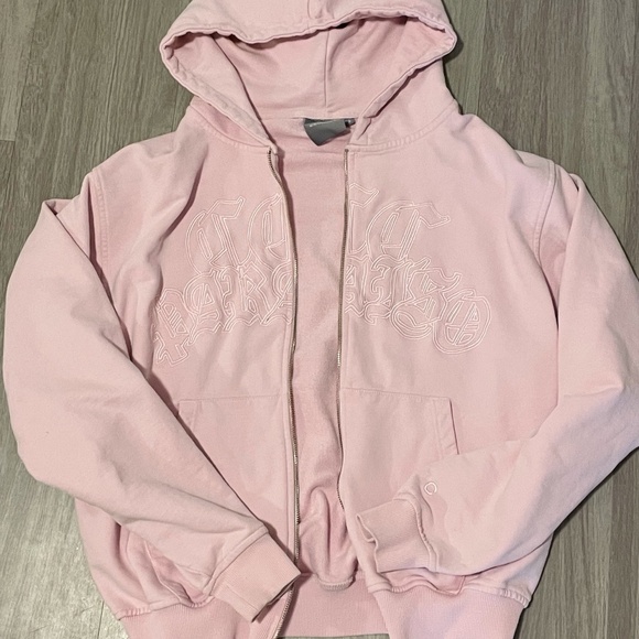 baby pink zip up hoodie oversized | medium weight, NOT USED, like new ♡︎ - Picture 1 of 8